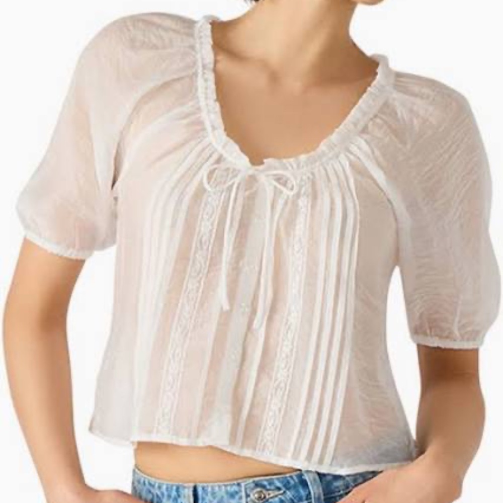 Steve Madden Sheer Babydoll Top xs New with Tags - Picture 2 of 2
